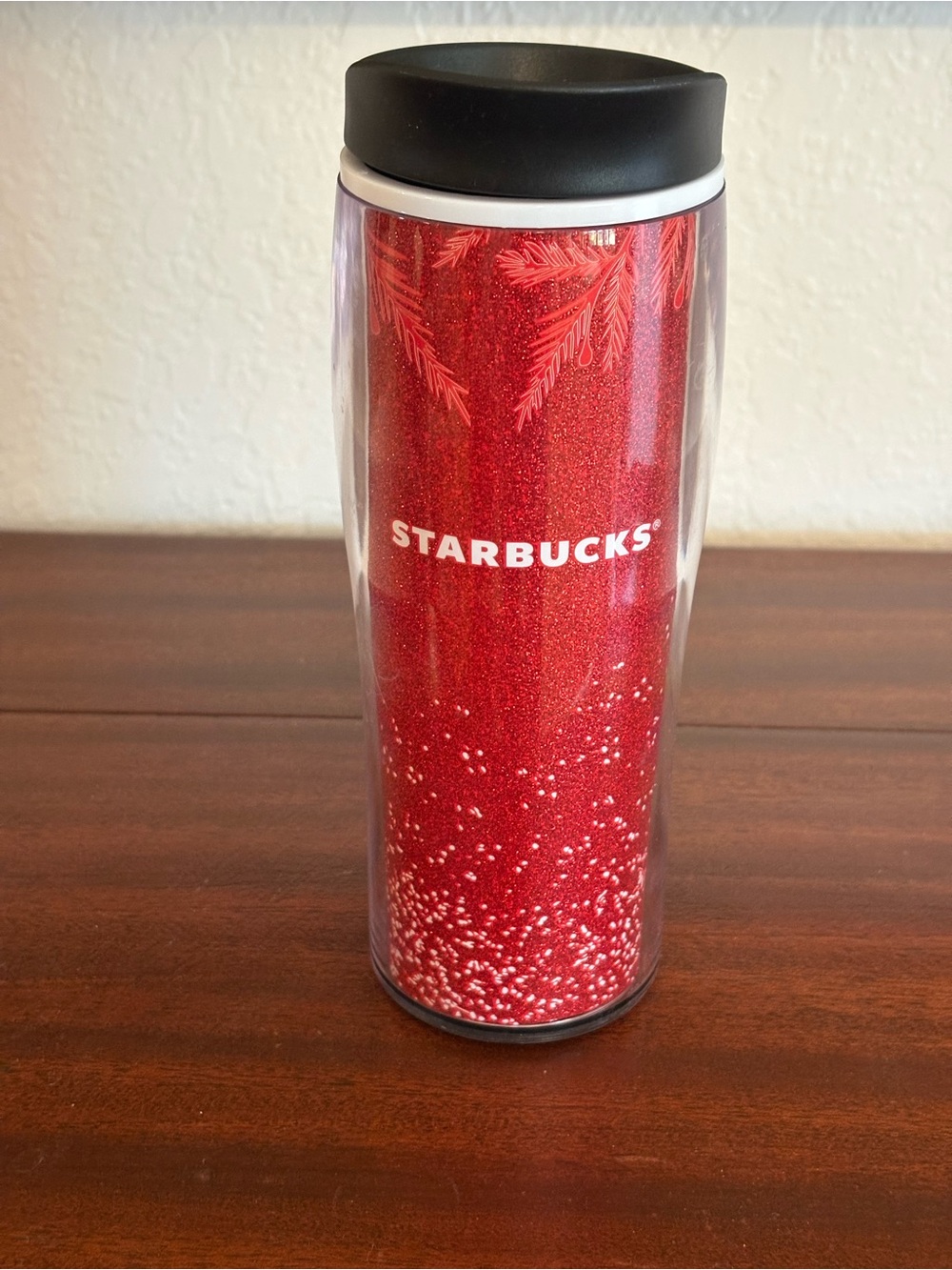 Starbucks 2020 Red Glitter Holiday Travel Tumbler. 16 oz. NEW!!